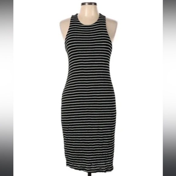 Final Touch Dresses & Skirts - Final Touch Black and White Stripe Midi Dress